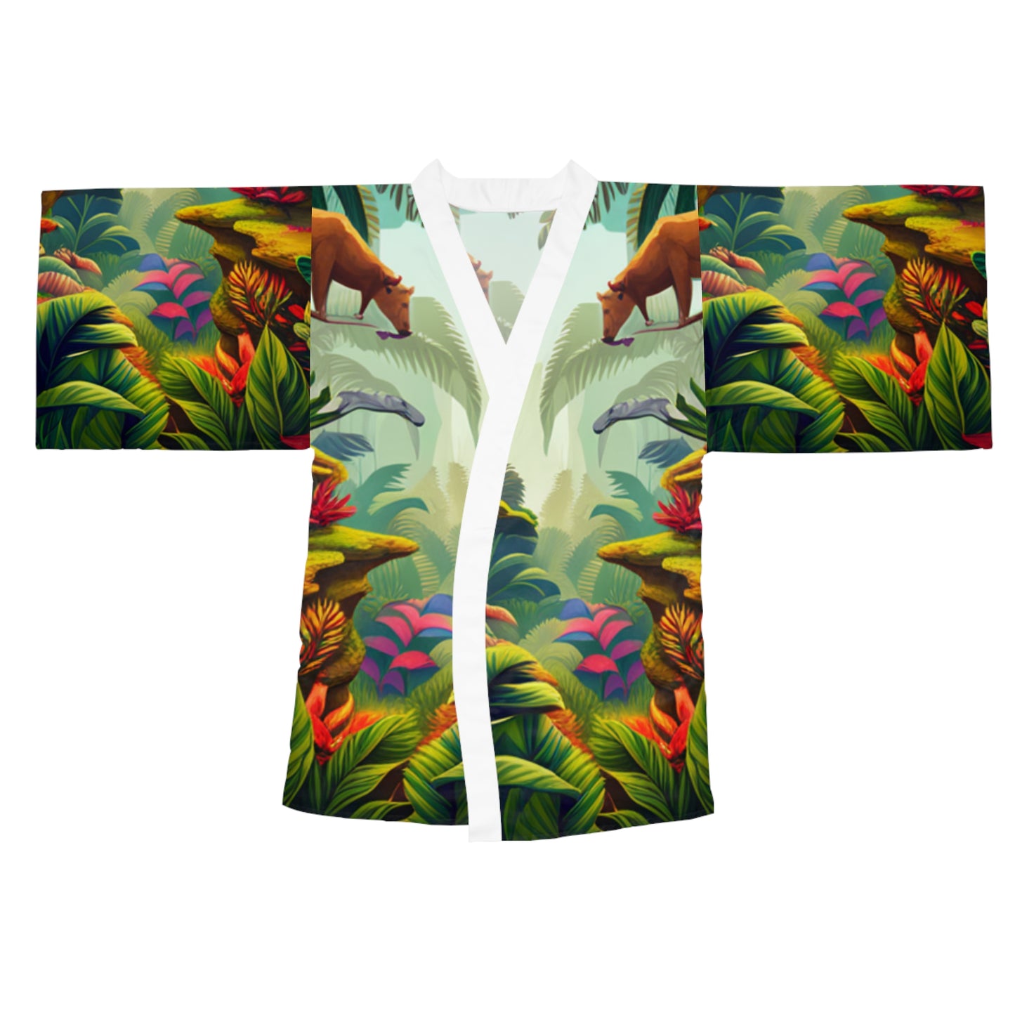 Long Sleeve Jungle Kimono Robe